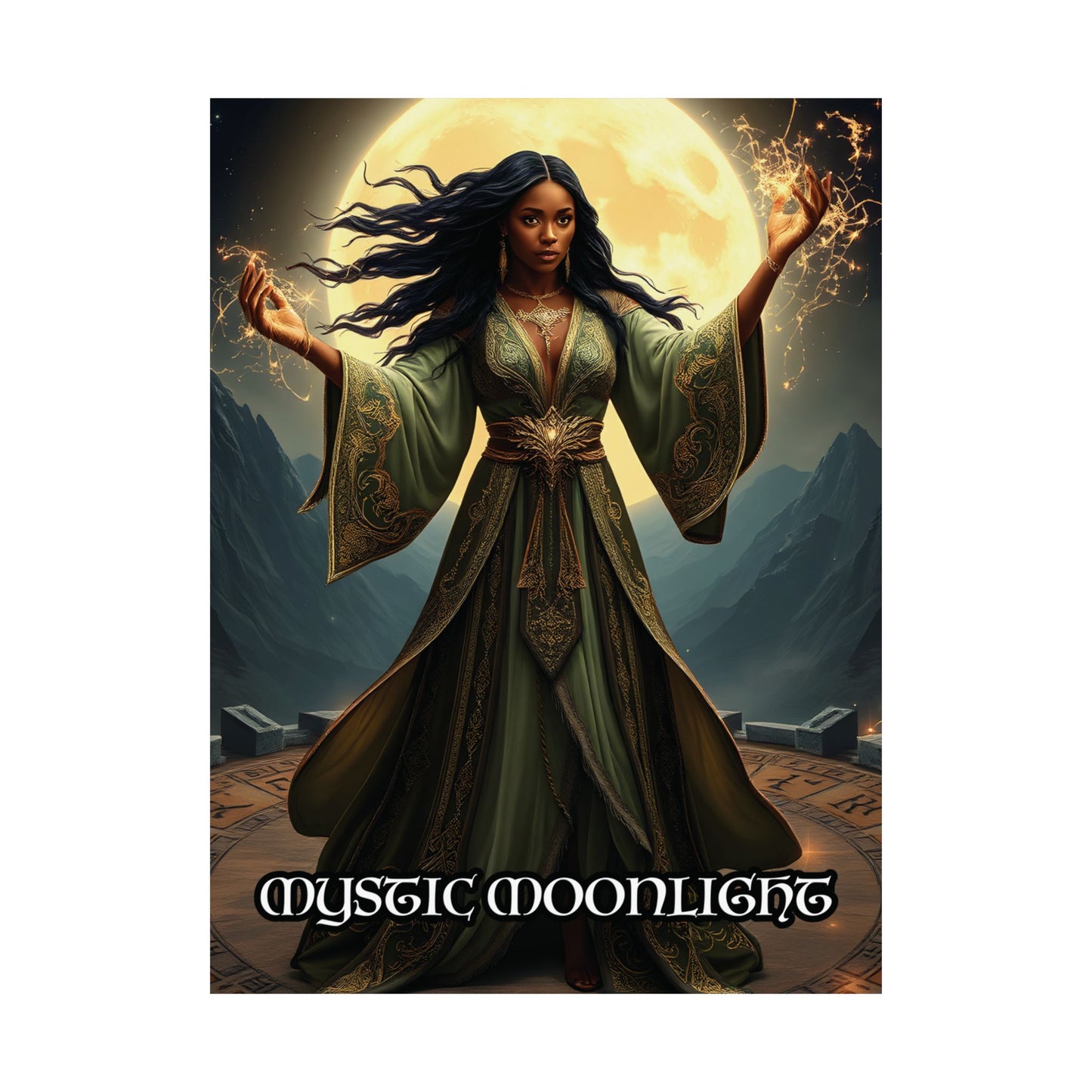 Mystic Moonlight Gothic Fantasy Matte Poster | Sizes 8x10 to 27x40