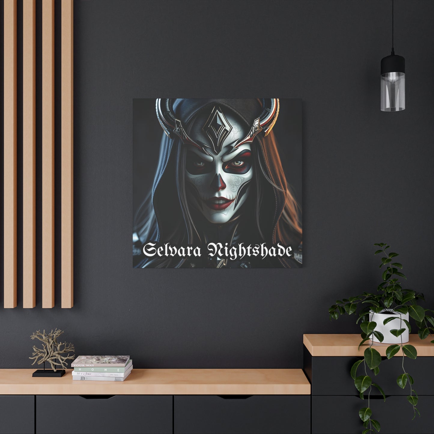 Selvara Nightshade Gothic Canvas | 36x36 Stretched Matte Wall Art with Mirror Sides