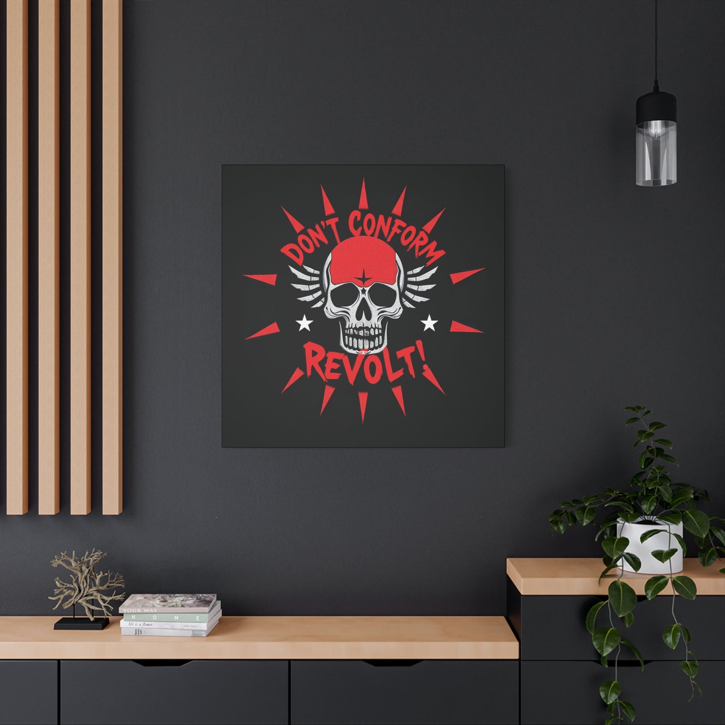 Don’t Conform Punk Wall Art  36x36 Stretched Canvas Print | Large Canvas Artwork