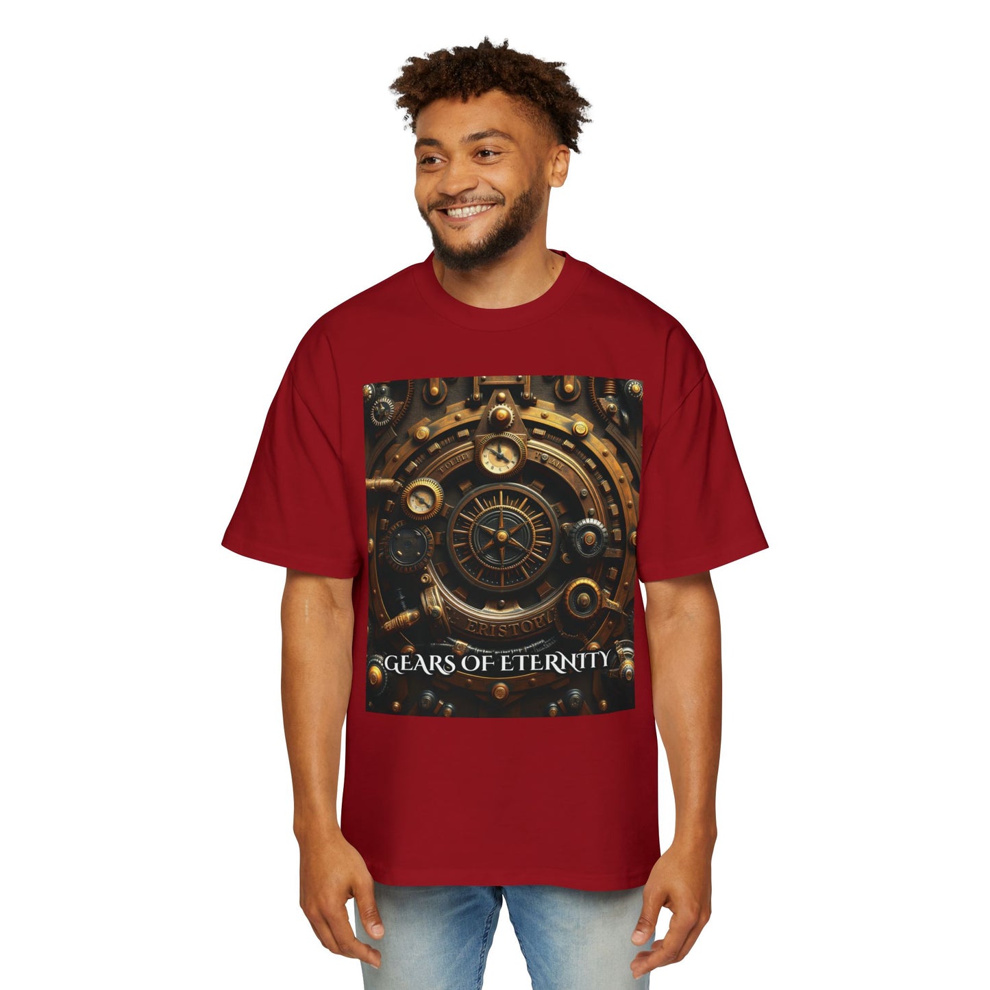 Gears of Eternity Steampunk Oversized Men’s T-Shirt - Sizes S to 3XL