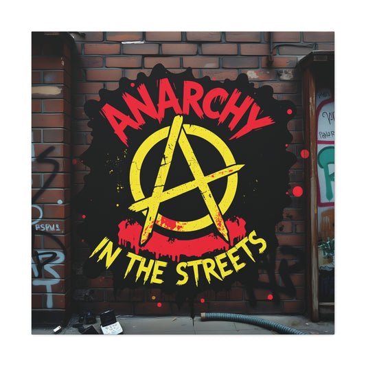 Anarchy in the Streets Punk Canvas | 36x36 Matte Stretched Wall Art Print