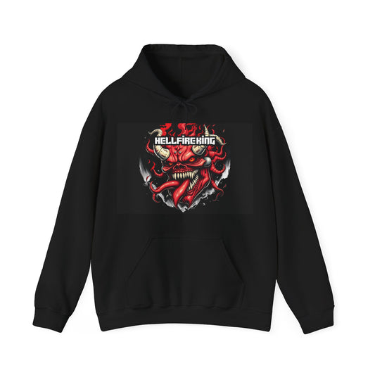 Hellfire King Unisex Heavy Blend™ Hoodie - Bold Steampunk & Gothic Fusion Design