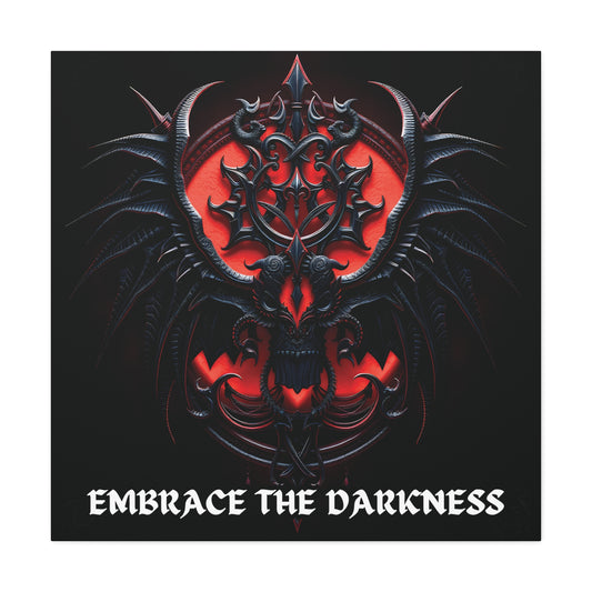 Embrace the Darkness Gothic Artwork | 36x36 Matte Stretched Canvas Wall Art