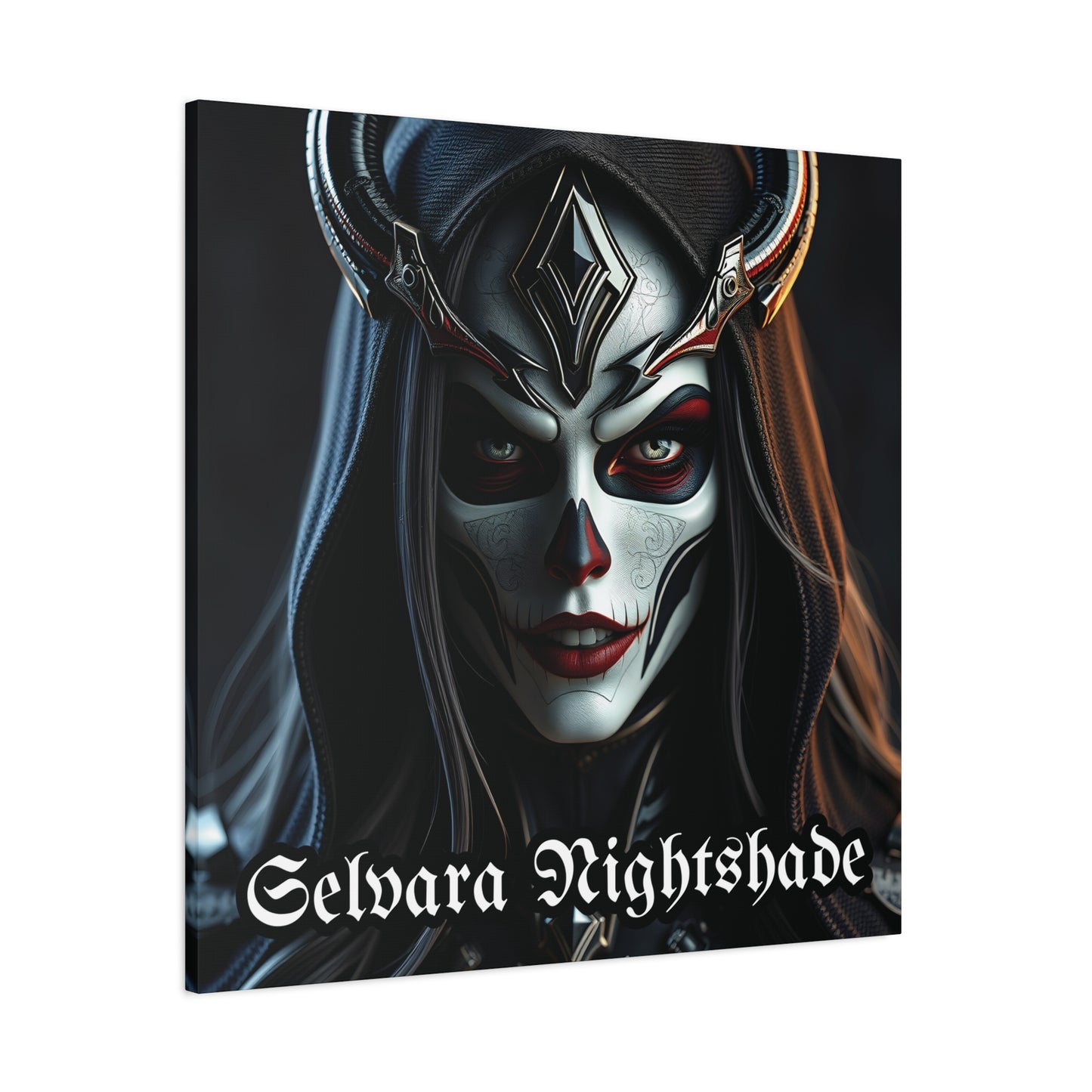 Selvara Nightshade Gothic Canvas | 36x36 Stretched Matte Wall Art with Mirror Sides