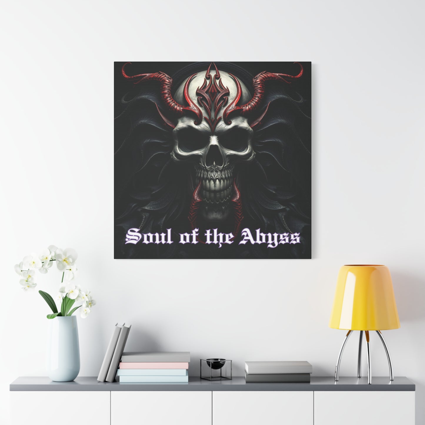 Soul of the Abyss Gothic Canvas | 36x36 Matte Stretched Wall Art with Mirror Sides