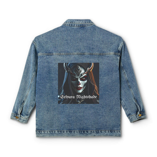 Selvara Nightshade Design | Fantasy-Inspired Medium Blue Denim Jacket for Winter