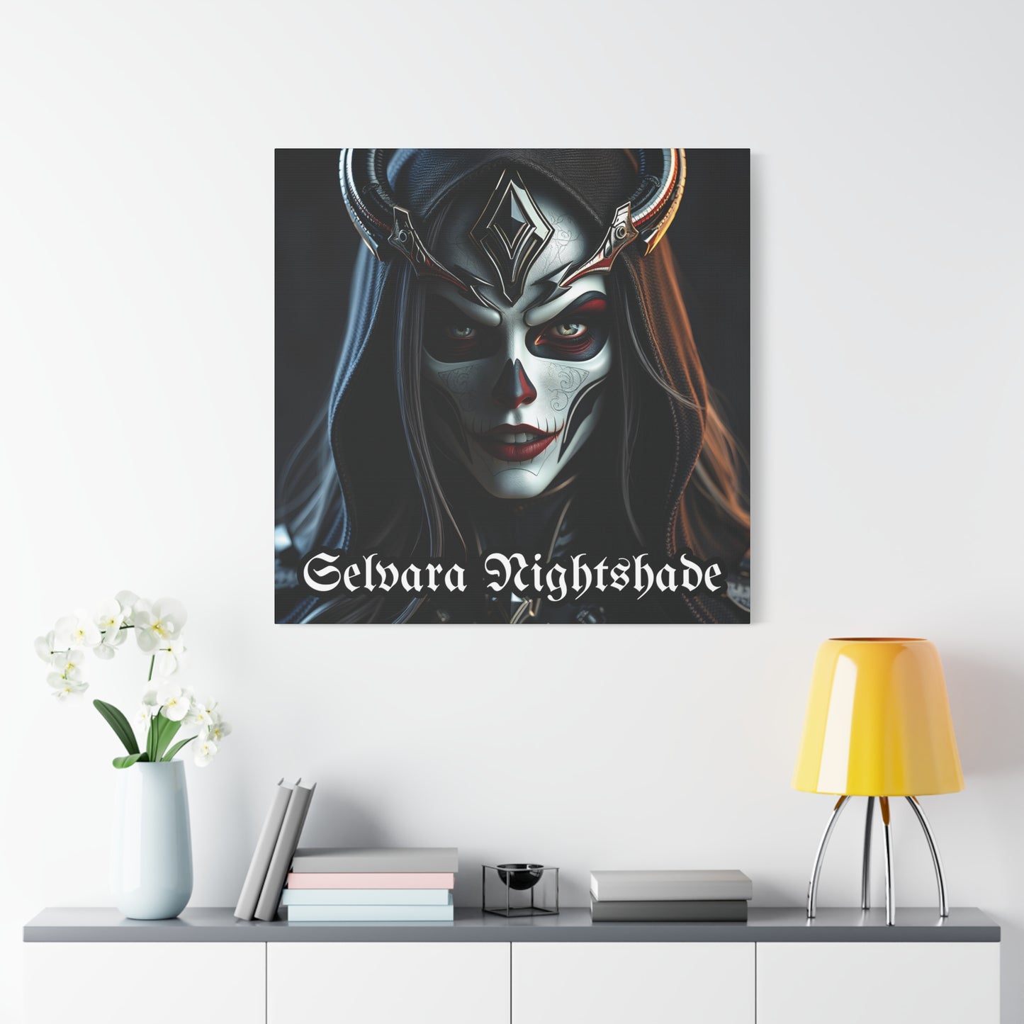 Selvara Nightshade Gothic Canvas | 36x36 Stretched Matte Wall Art with Mirror Sides