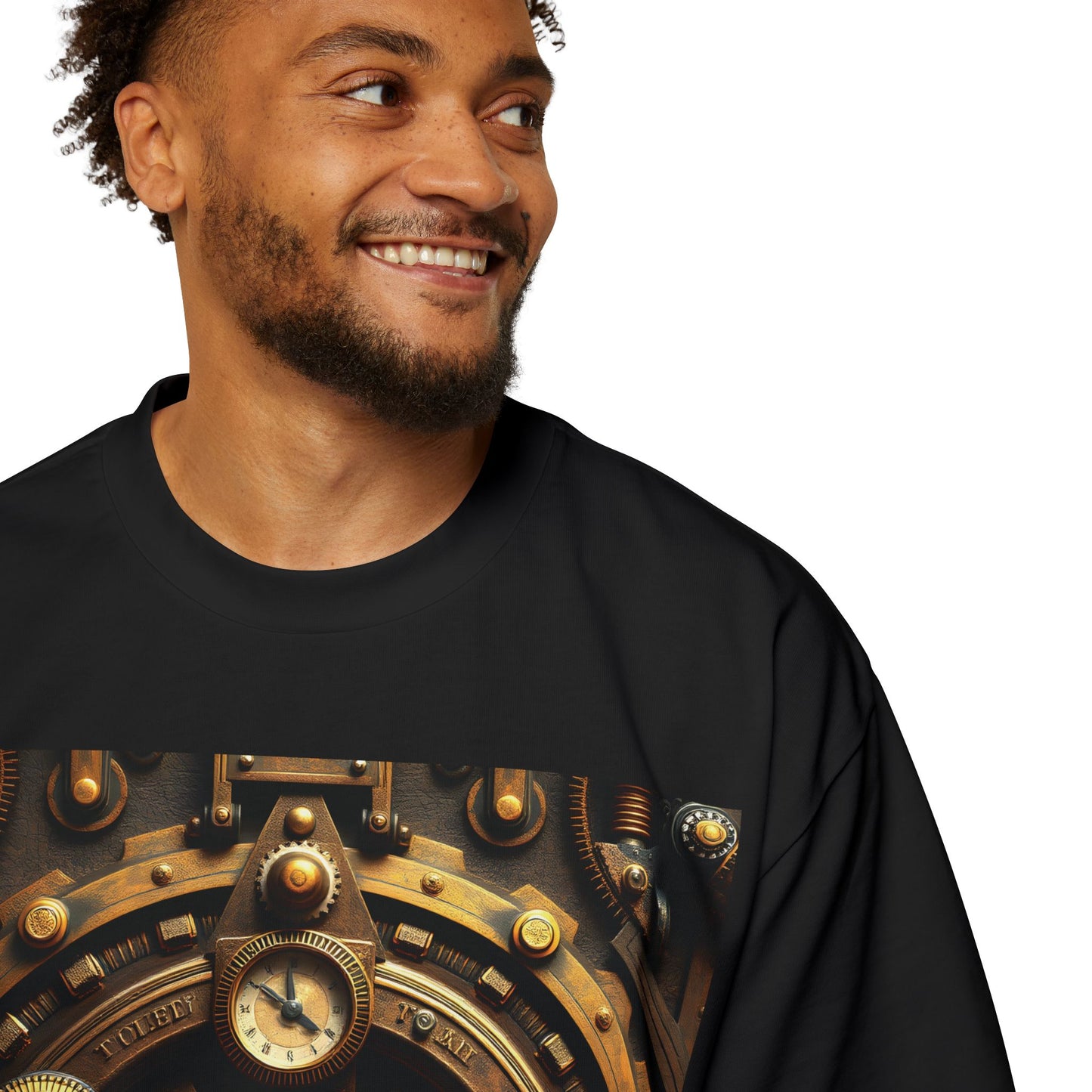 Gears of Eternity Steampunk Oversized Men’s T-Shirt - Sizes S to 3XL