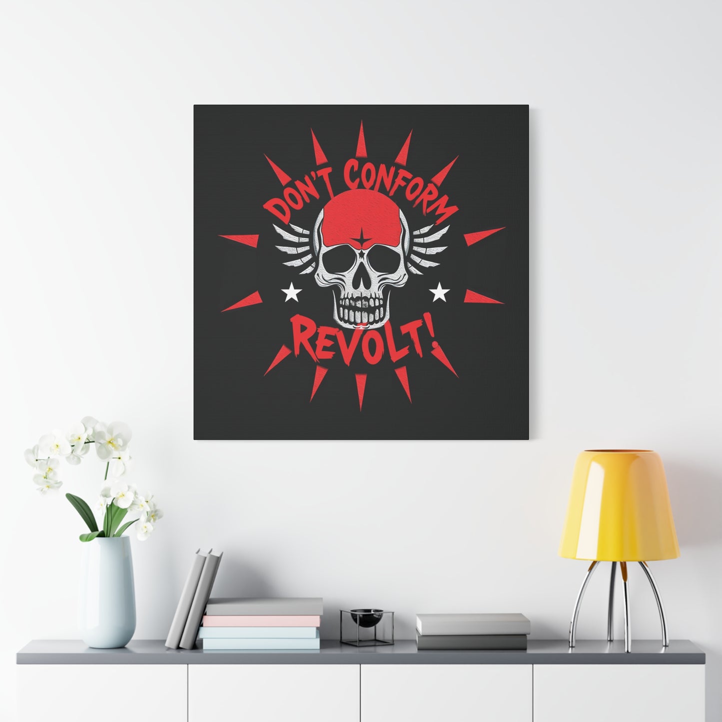 Don’t Conform Punk Wall Art  36x36 Stretched Canvas Print | Large Canvas Artwork