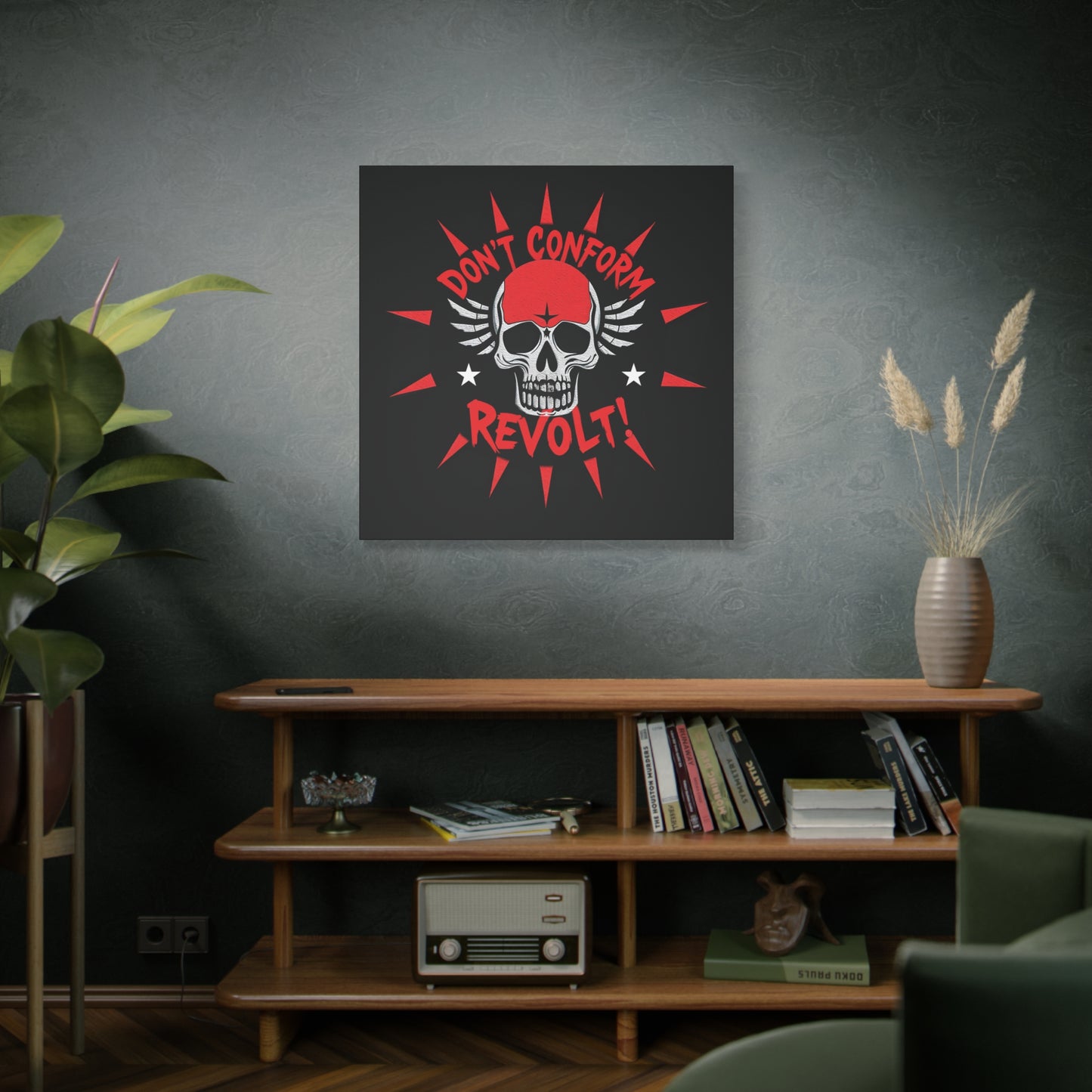 Don’t Conform Punk Wall Art  36x36 Stretched Canvas Print | Large Canvas Artwork