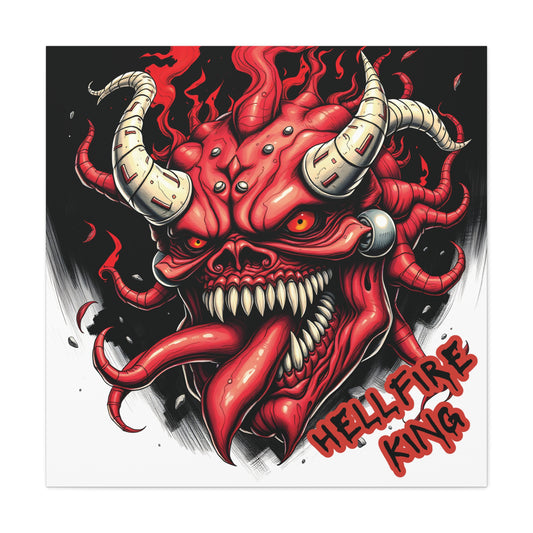 Hellfire King Gothic Artwork | 36x36 Matte Stretched Canvas Wall Art with Mirror Sides