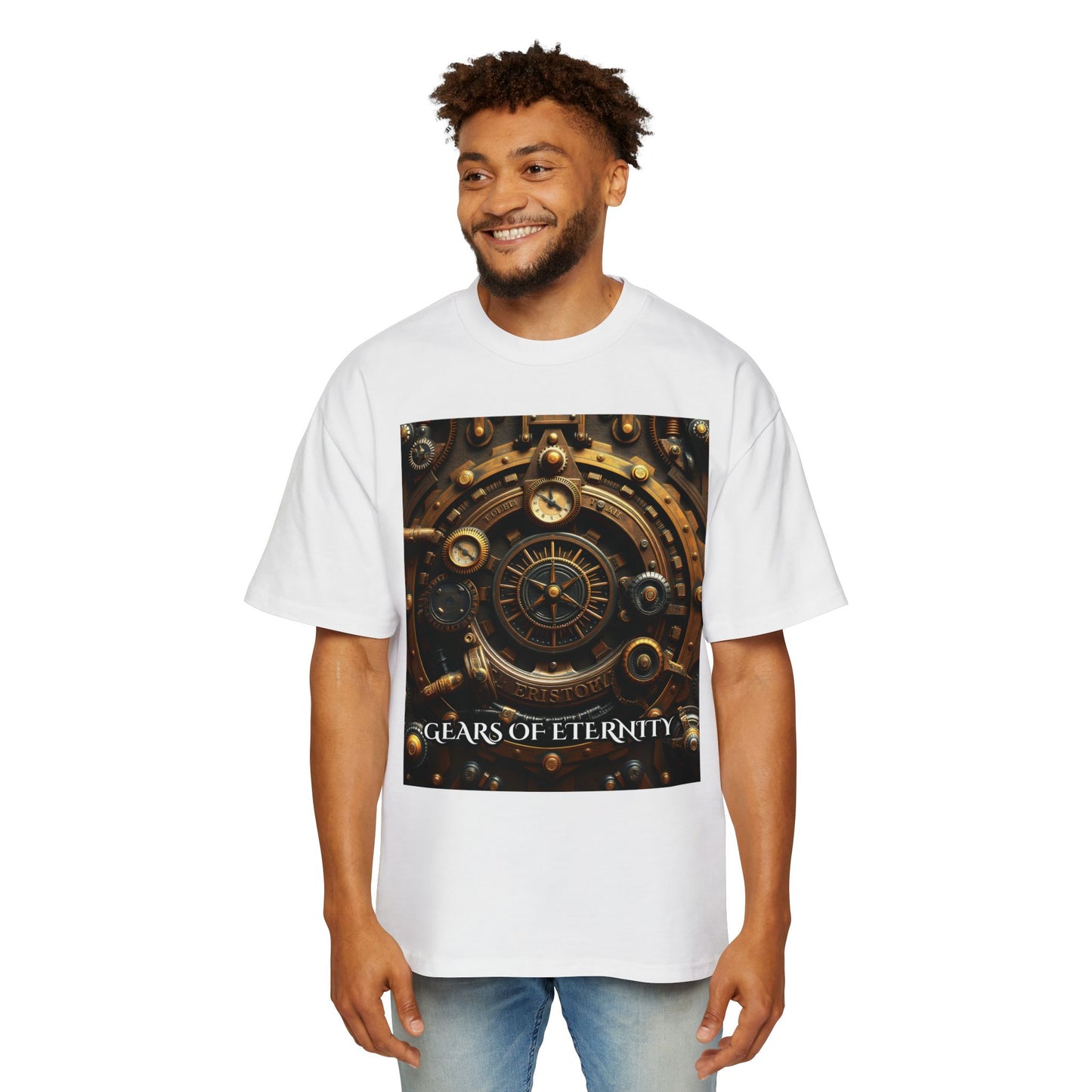 Gears of Eternity Steampunk Oversized Men’s T-Shirt - Sizes S to 3XL