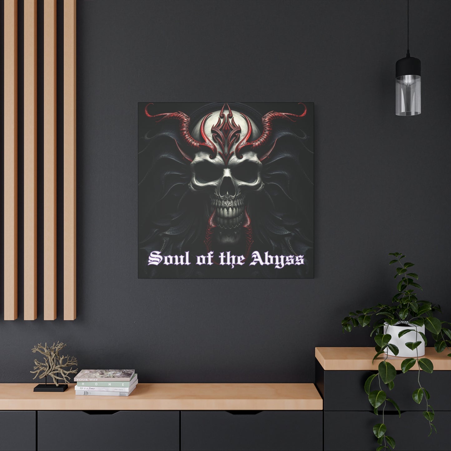 Soul of the Abyss Gothic Canvas | 36x36 Matte Stretched Wall Art with Mirror Sides